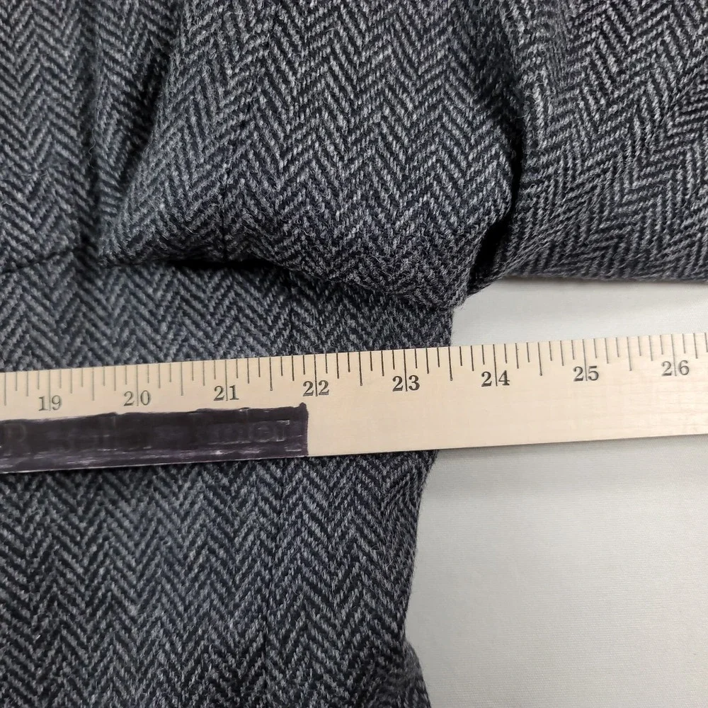 Stafford‎ Tweed Herringbone Sport Coat Mens 46R 46 Grey Black White